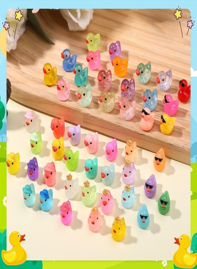 GGSTDDUP 48 Pcs Mini Resin Ducks, Tiny Ducks, Colorful Mini Resin Animals Figures to Hide for DIY Projects Garden Dollhouse Aquarium Home Decor - Image 4